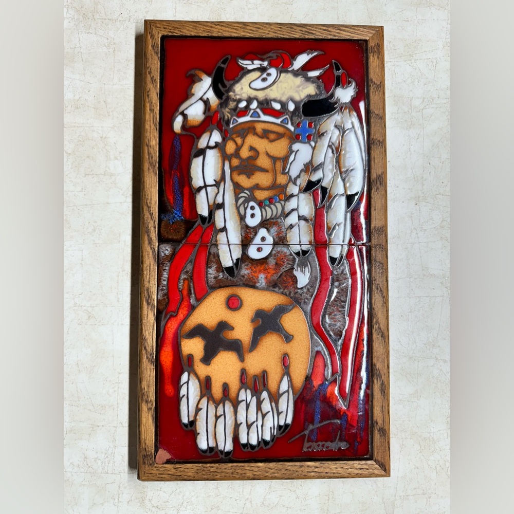 Vintage Tile wall hanging, coaster or trivet